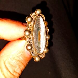 925 Alpaca Indian Petrified/Zombie Wood Ring